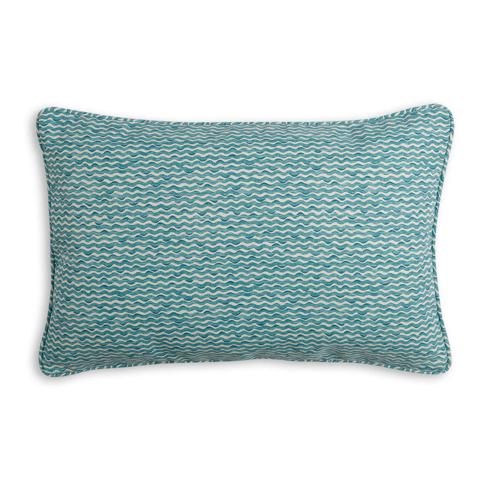 Oblong Outdoor Cushion in Teal Popple