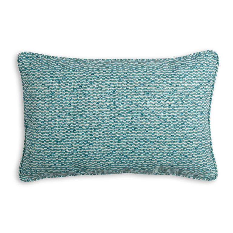 Oblong Outdoor Cushion in Teal Popple