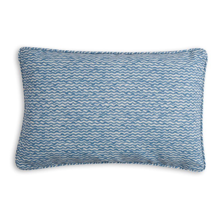 Oblong Outdoor Cushion in Blue Popple