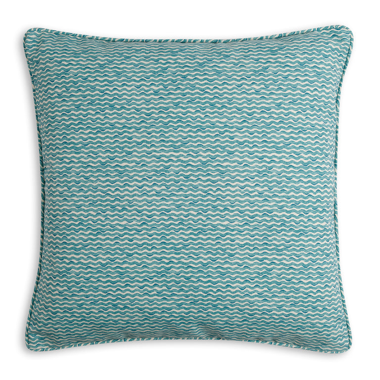Square Outdoor Cushion in Teal Popple
