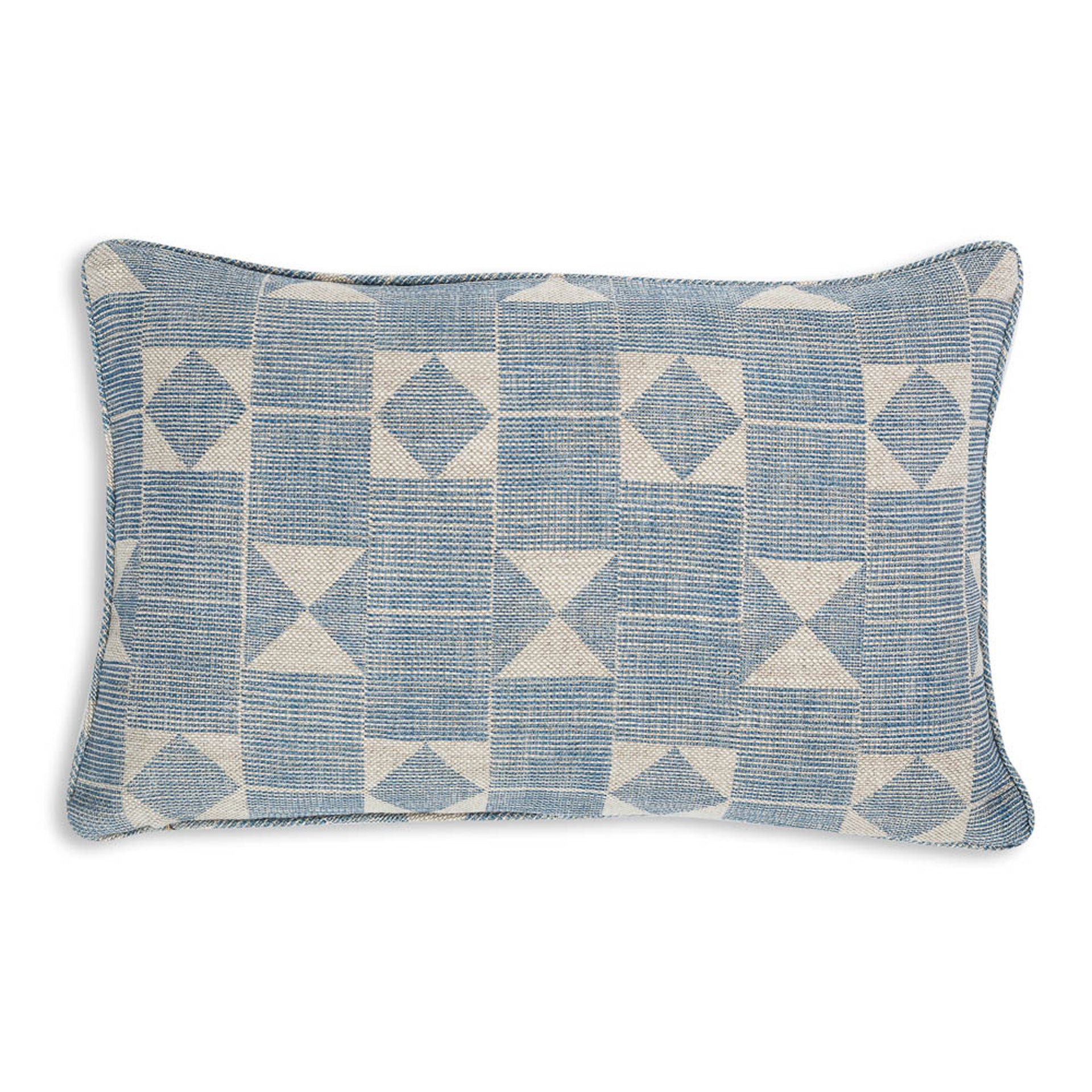 Oblong Cushion in Blue Flag