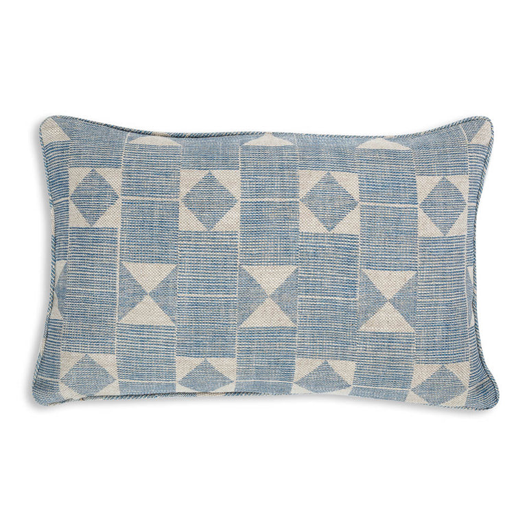 Oblong Cushion in Blue Flag