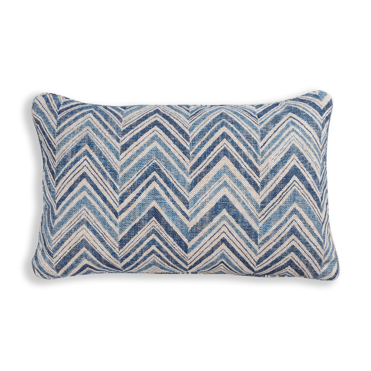 Oblong Cushion in Blue Flame Stitch