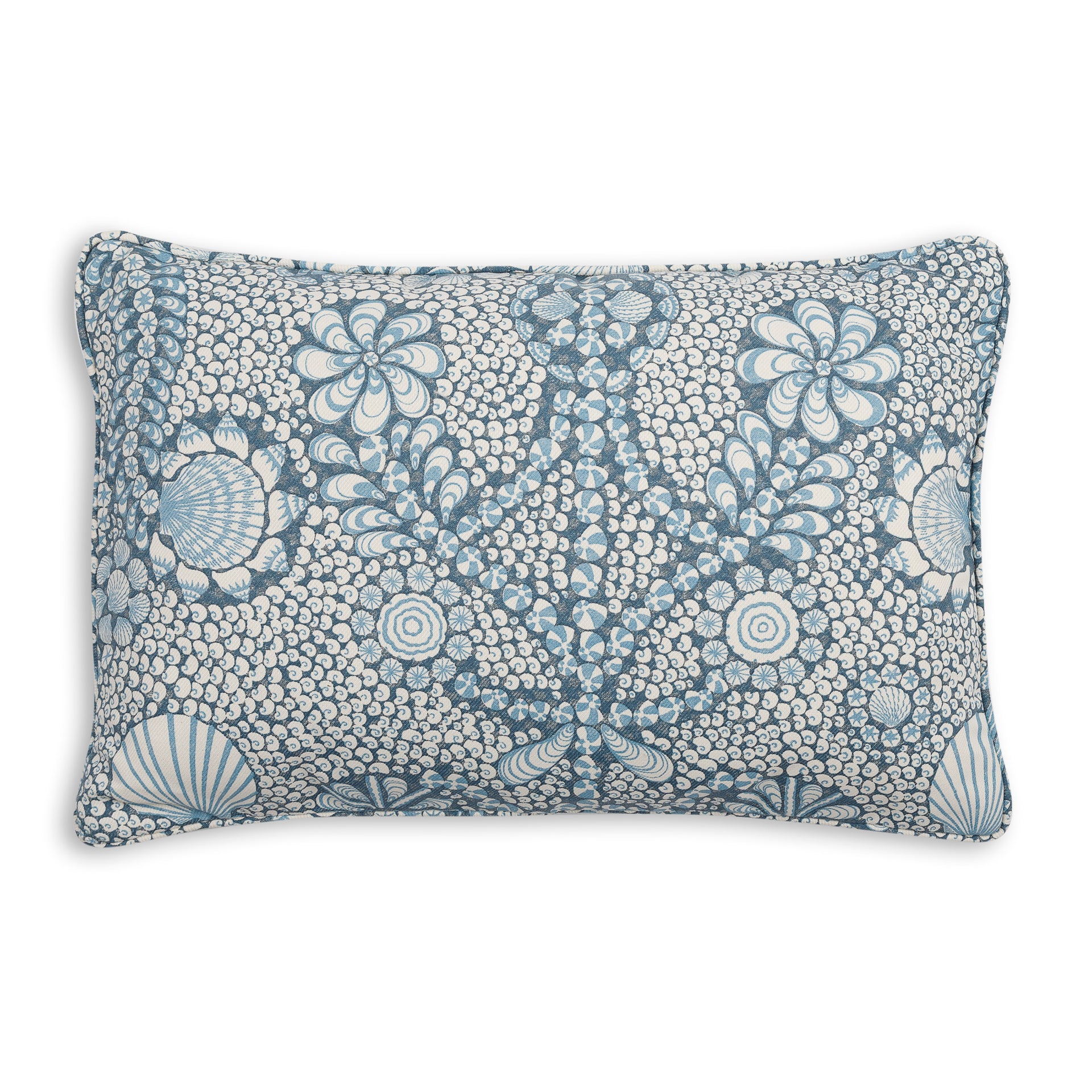 Oblong Outdoor Cushion in Blue Shell Grotto