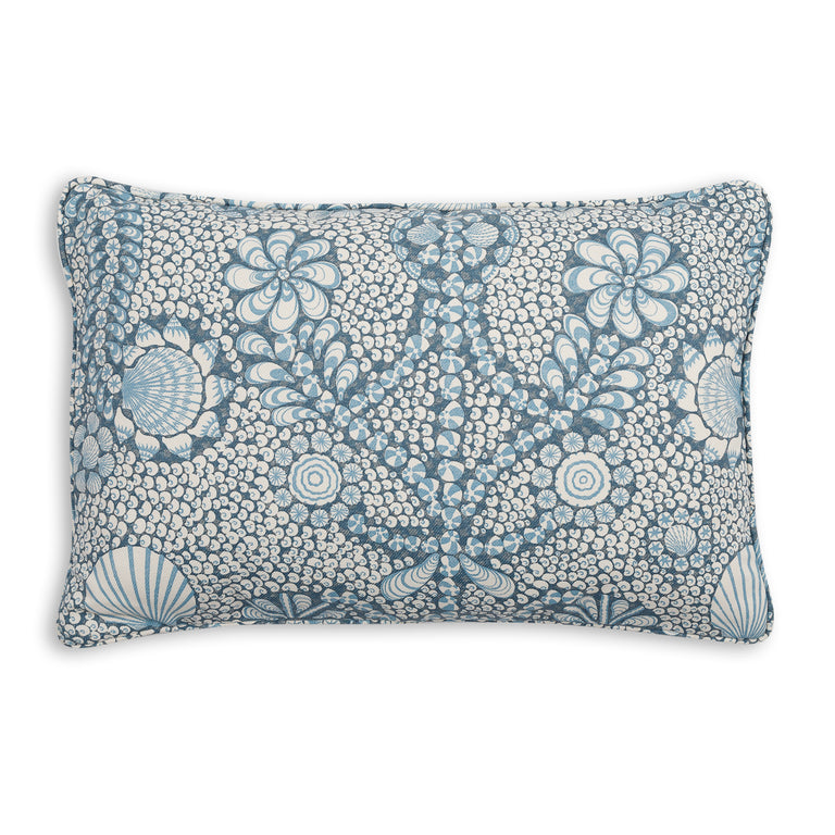 Oblong Outdoor Cushion in Blue Shell Grotto