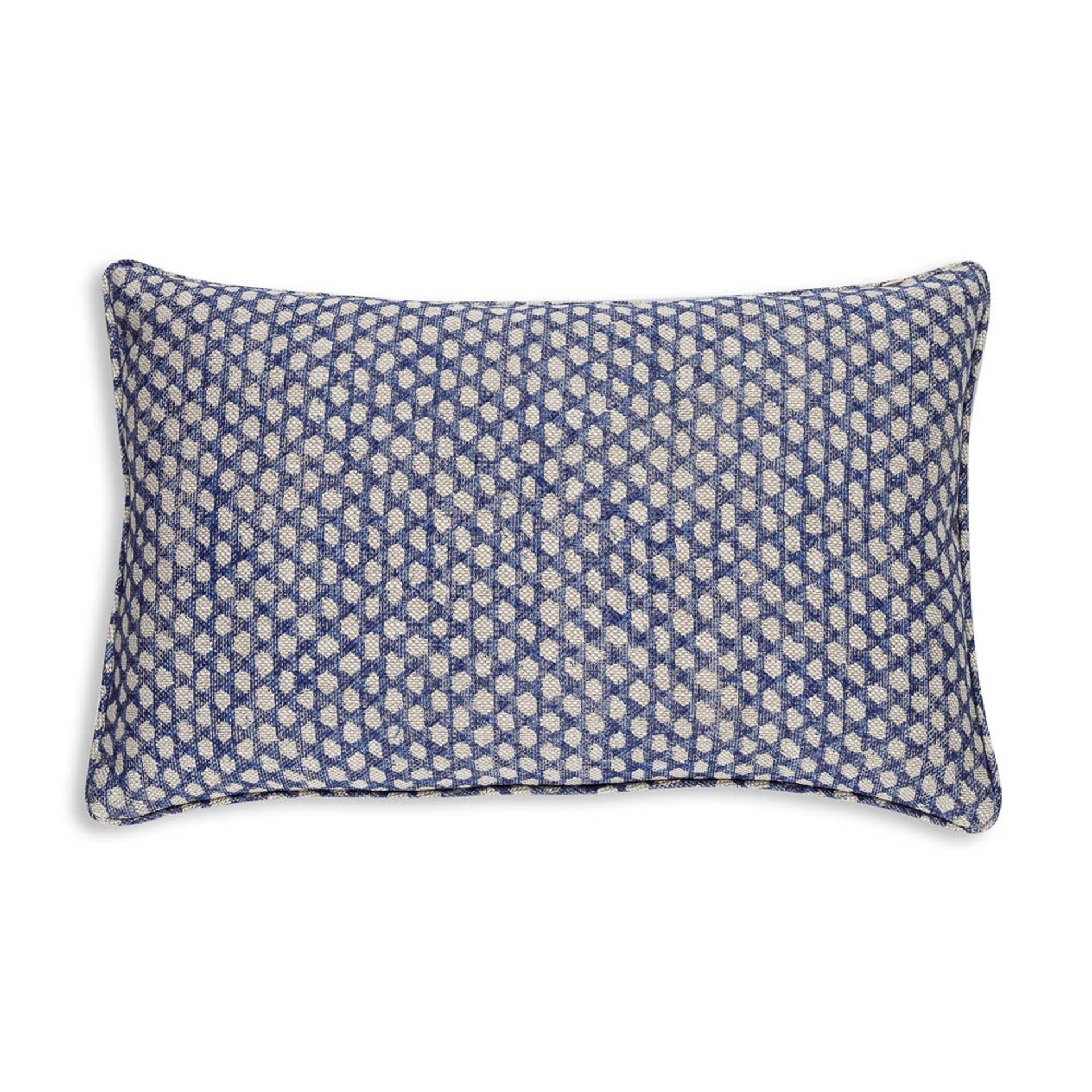 Oblong Cushion in Blue Wicker