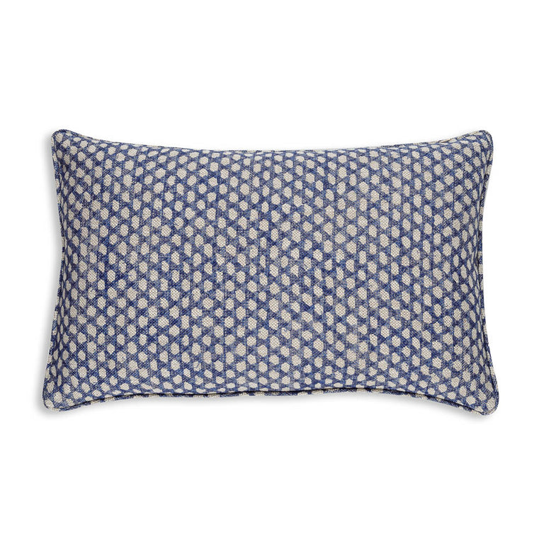 Oblong Cushion in Blue Wicker