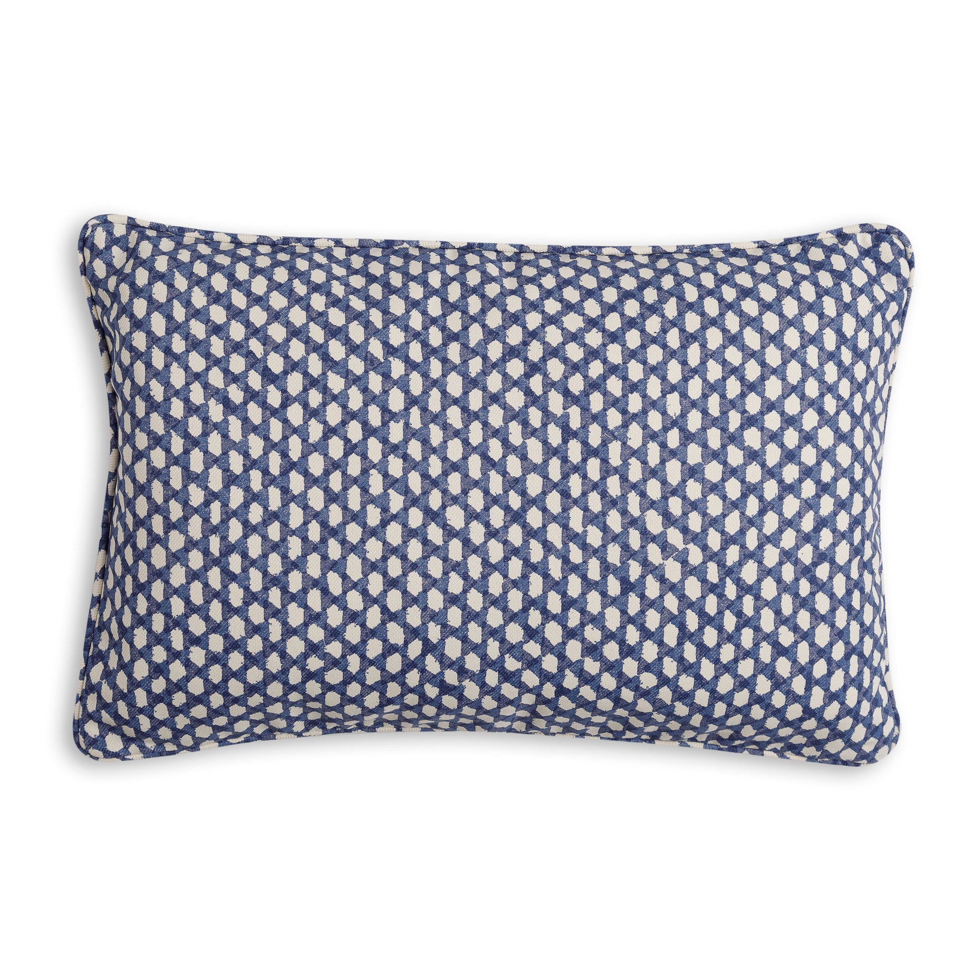 Oblong Outdoor Cushion in Blue Wicker