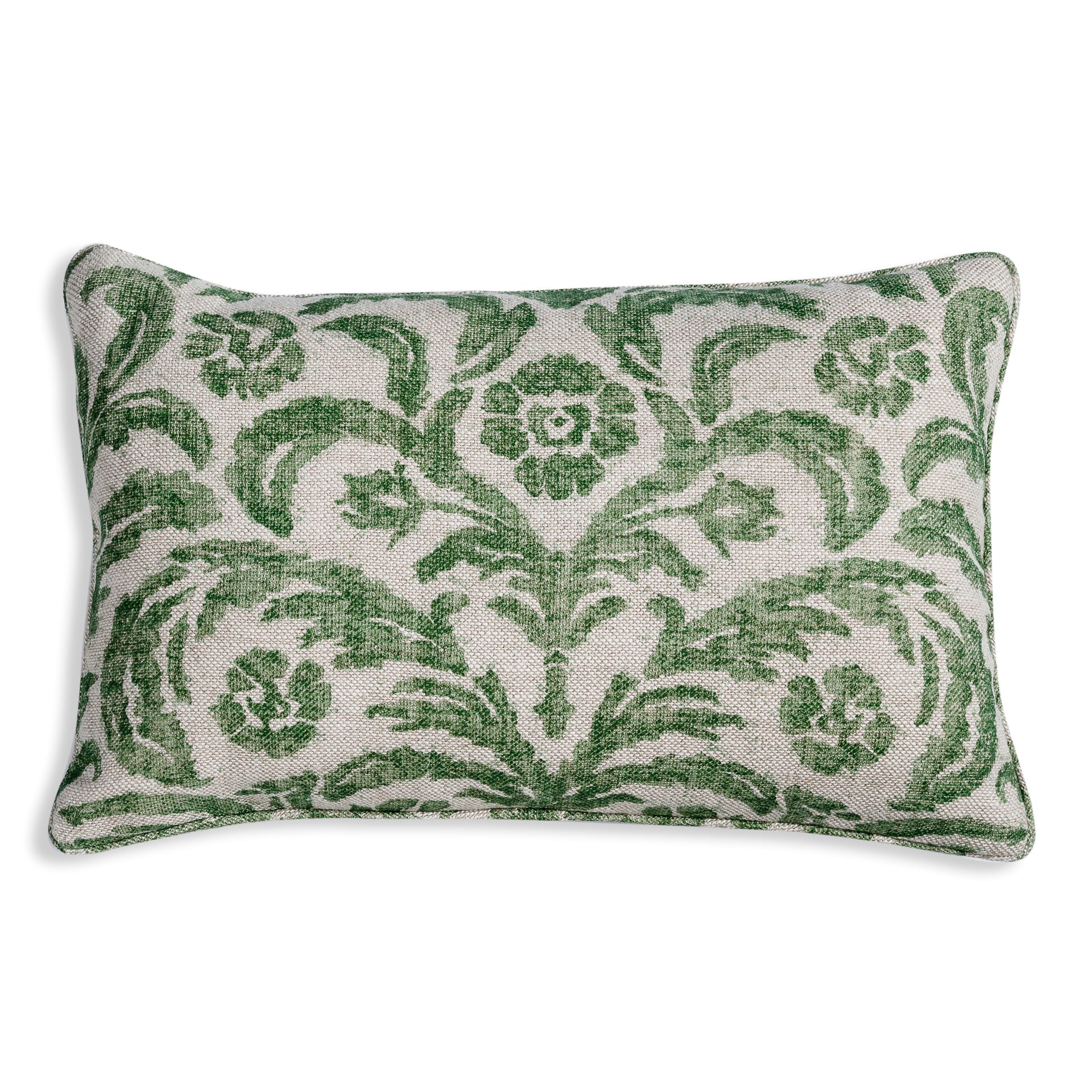 Oblong Cushion in Green Marlborough