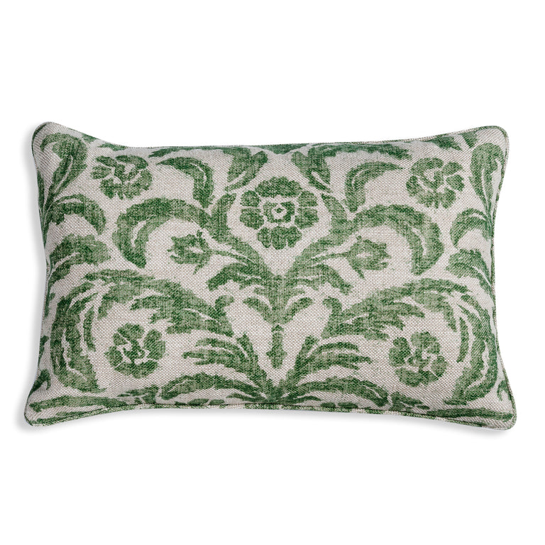 Oblong Cushion in Green Marlborough