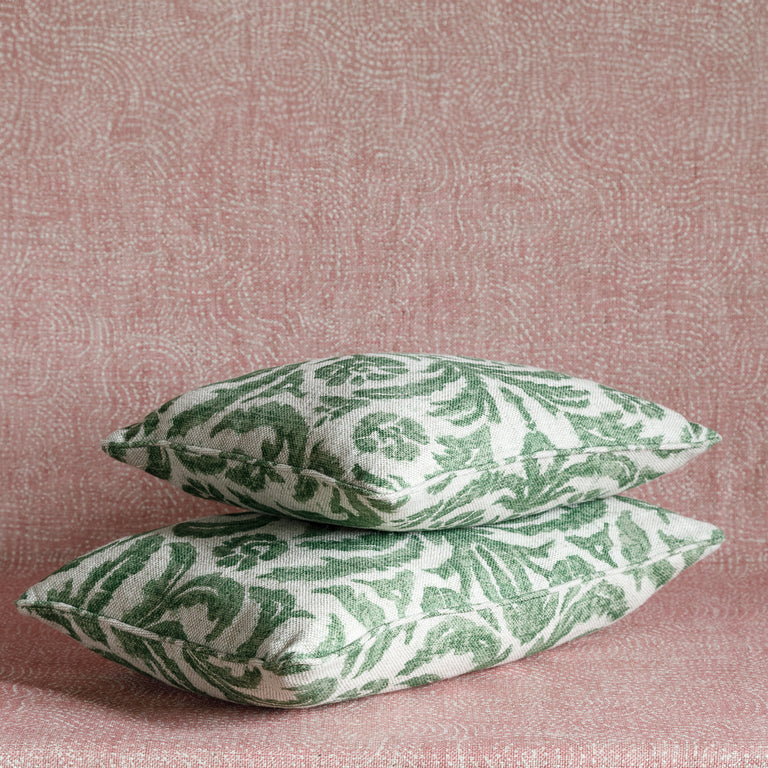 Oblong Cushion in Green Marlborough