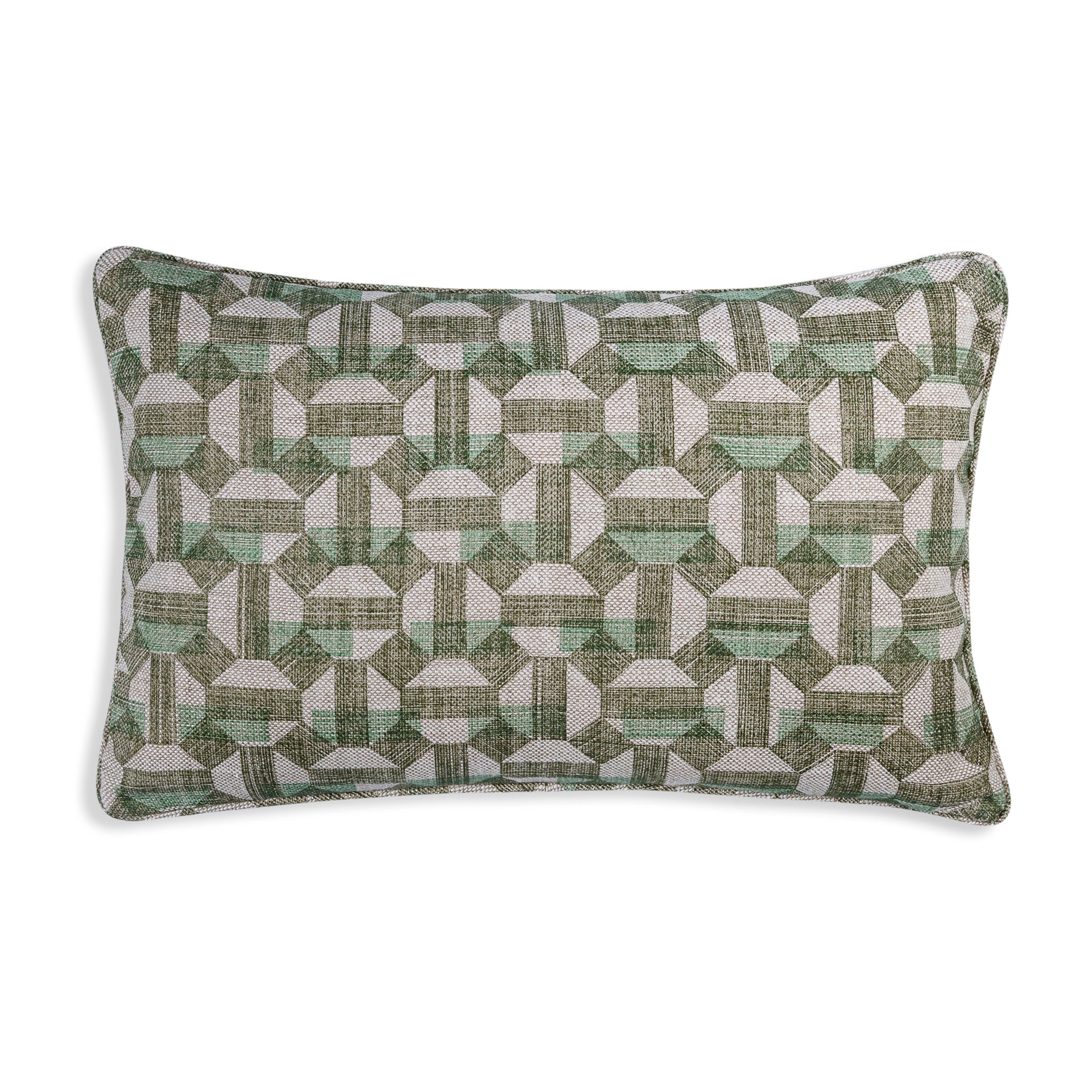 Oblong Cushion in Green Salina