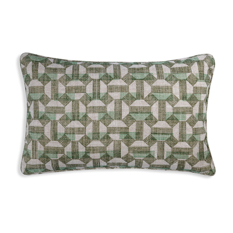 Oblong Cushion in Green Salina