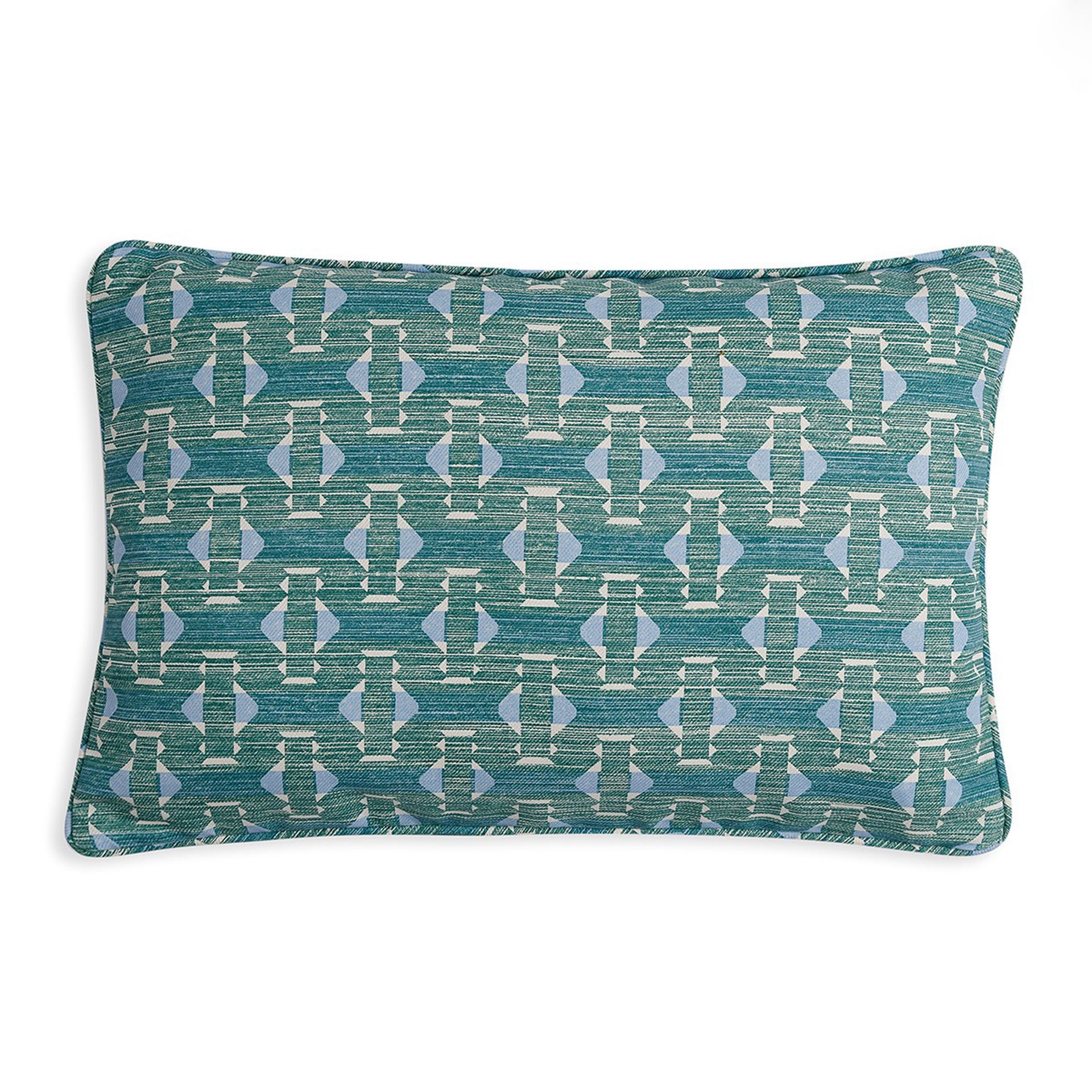Oblong Outdoor Cushion in Green Sicily
