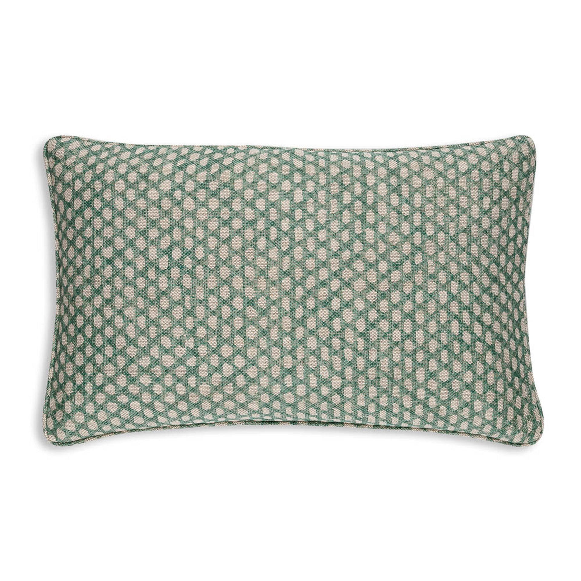Oblong Cushion in Green Wicker