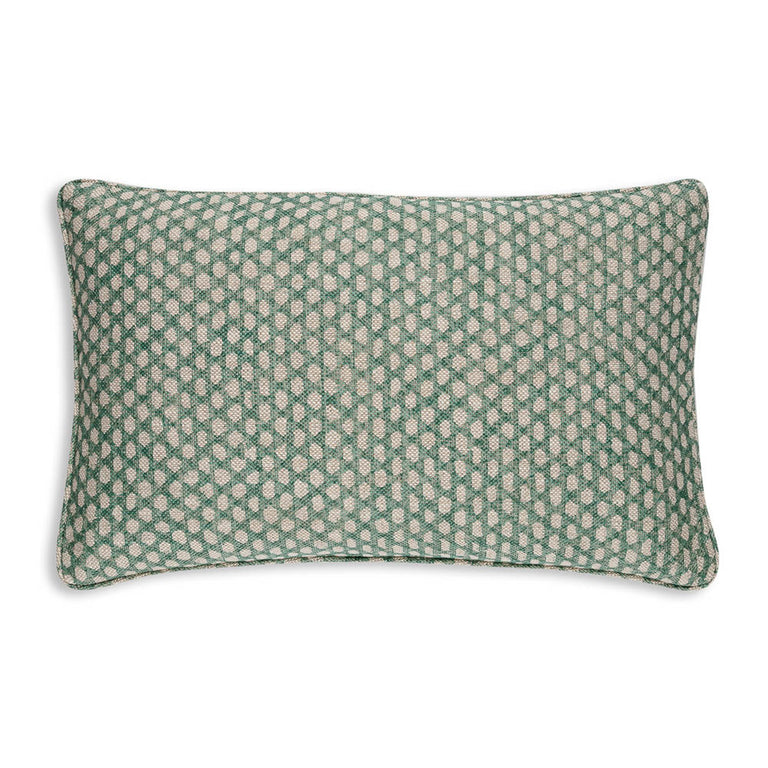 Oblong Cushion in Green Wicker