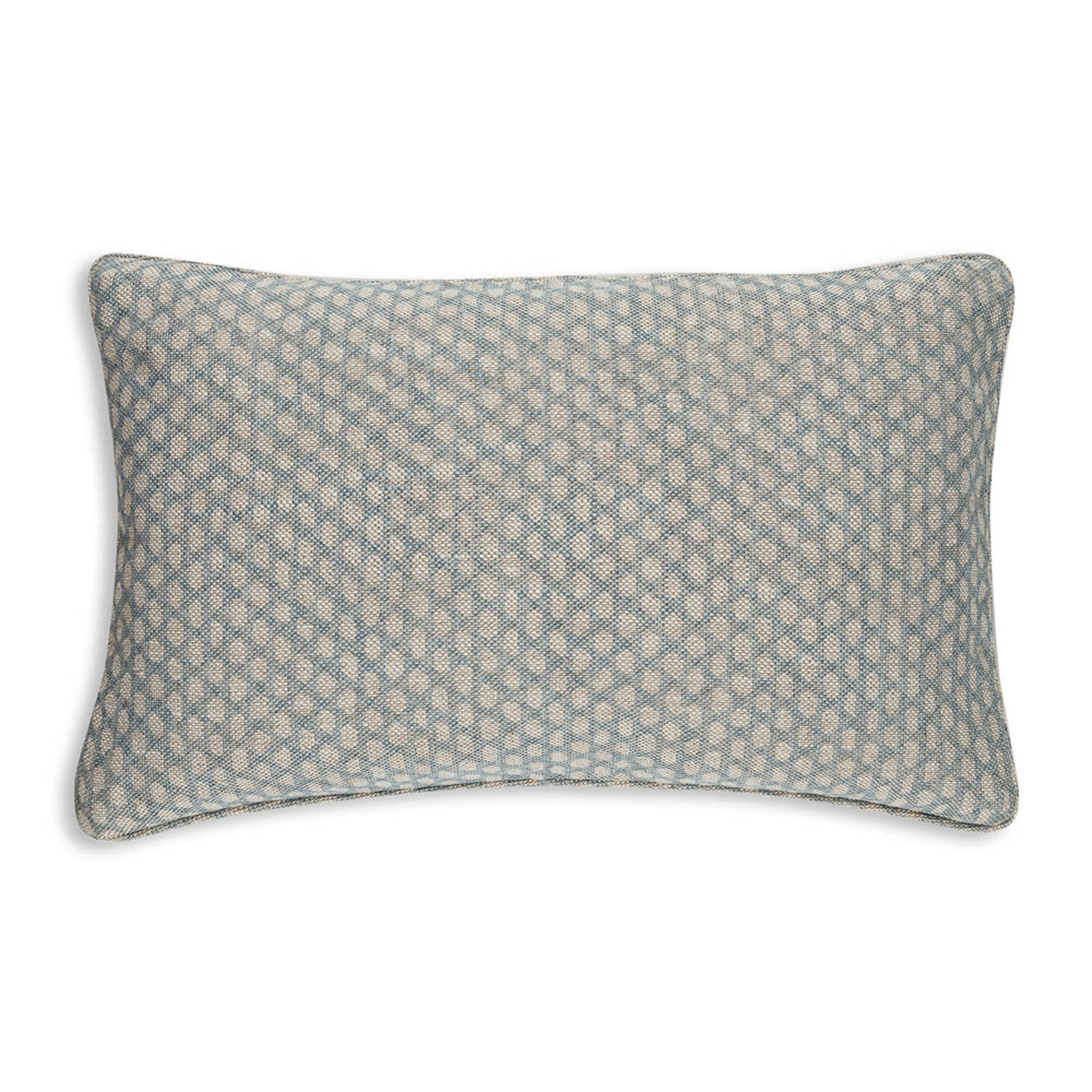 Oblong Cushion in Light Blue Wicker
