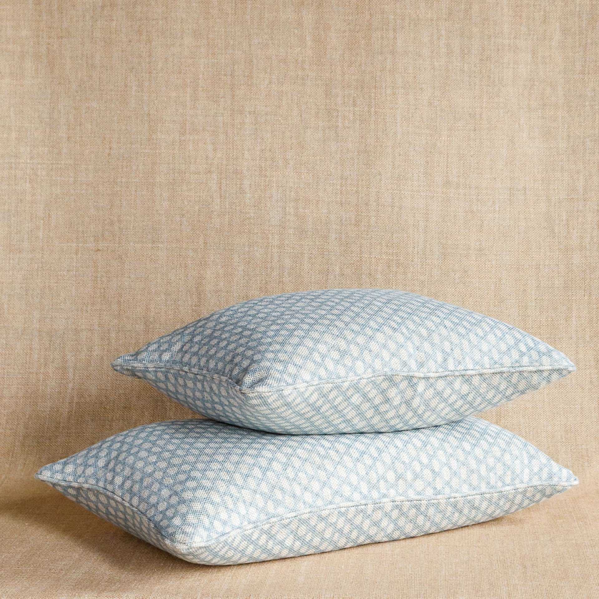 Oblong Cushion in Light Blue Wicker