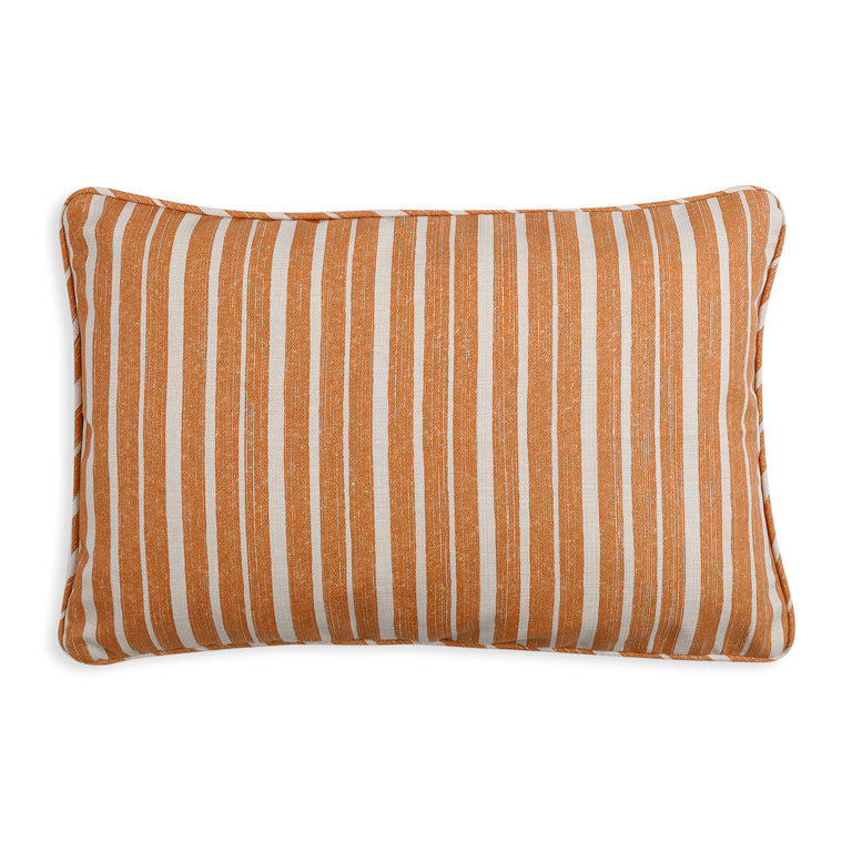 Oblong Outdoor Cushion in Orange York Stripe