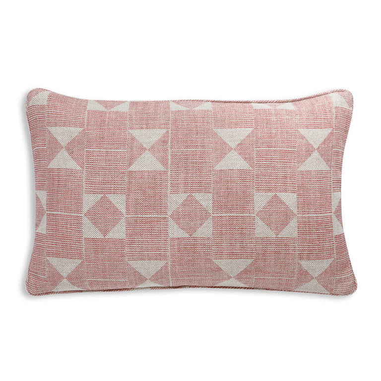 Oblong Cushion in Pink Flag