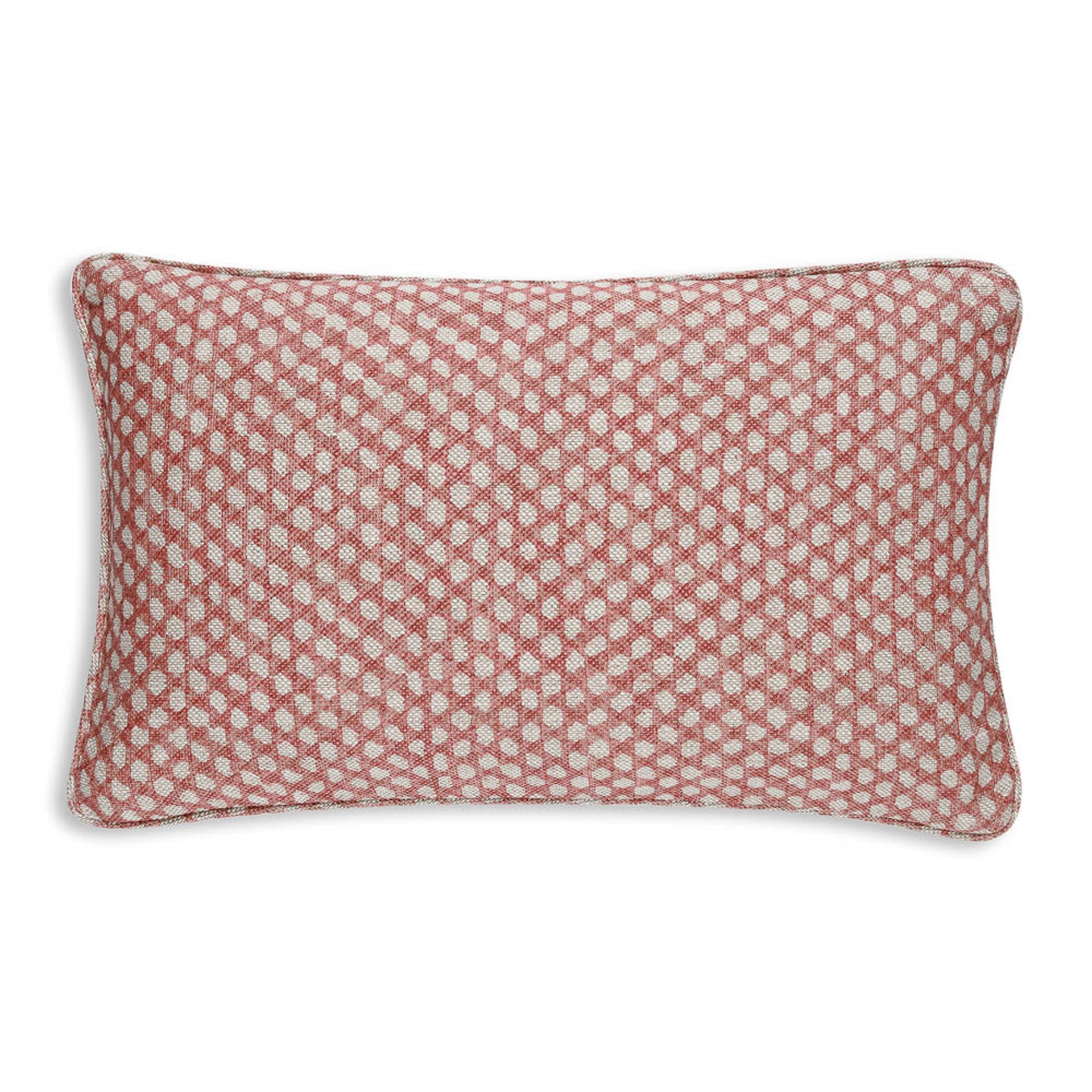 Oblong Cushion in Pink Wicker