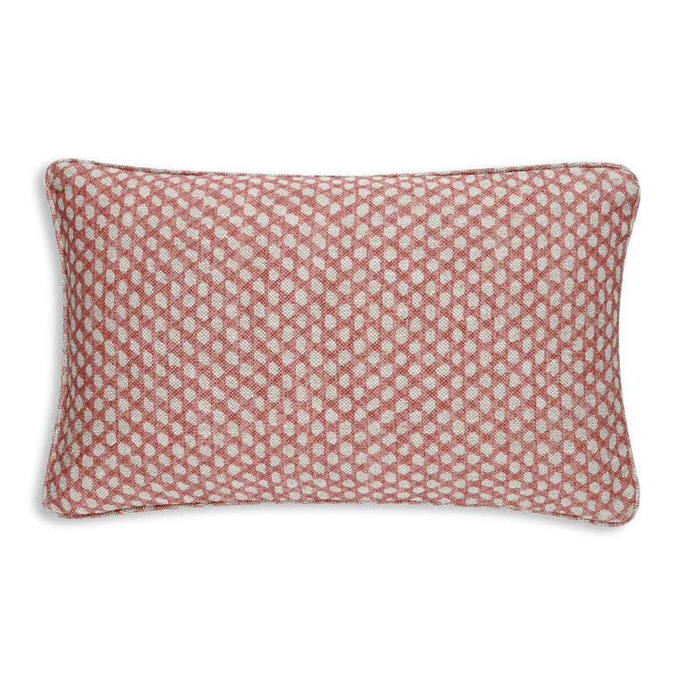 Oblong Cushion in Pink Wicker