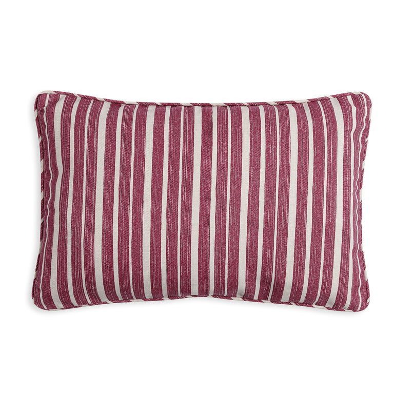 Oblong Outdoor Cushion in Pink York Stripe