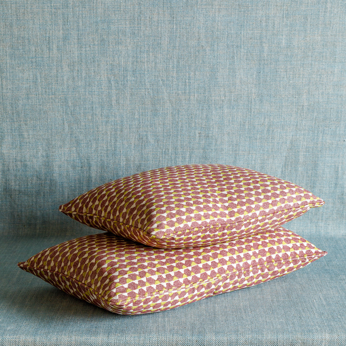 Oblong Cushion in Purple and Yellow Tara