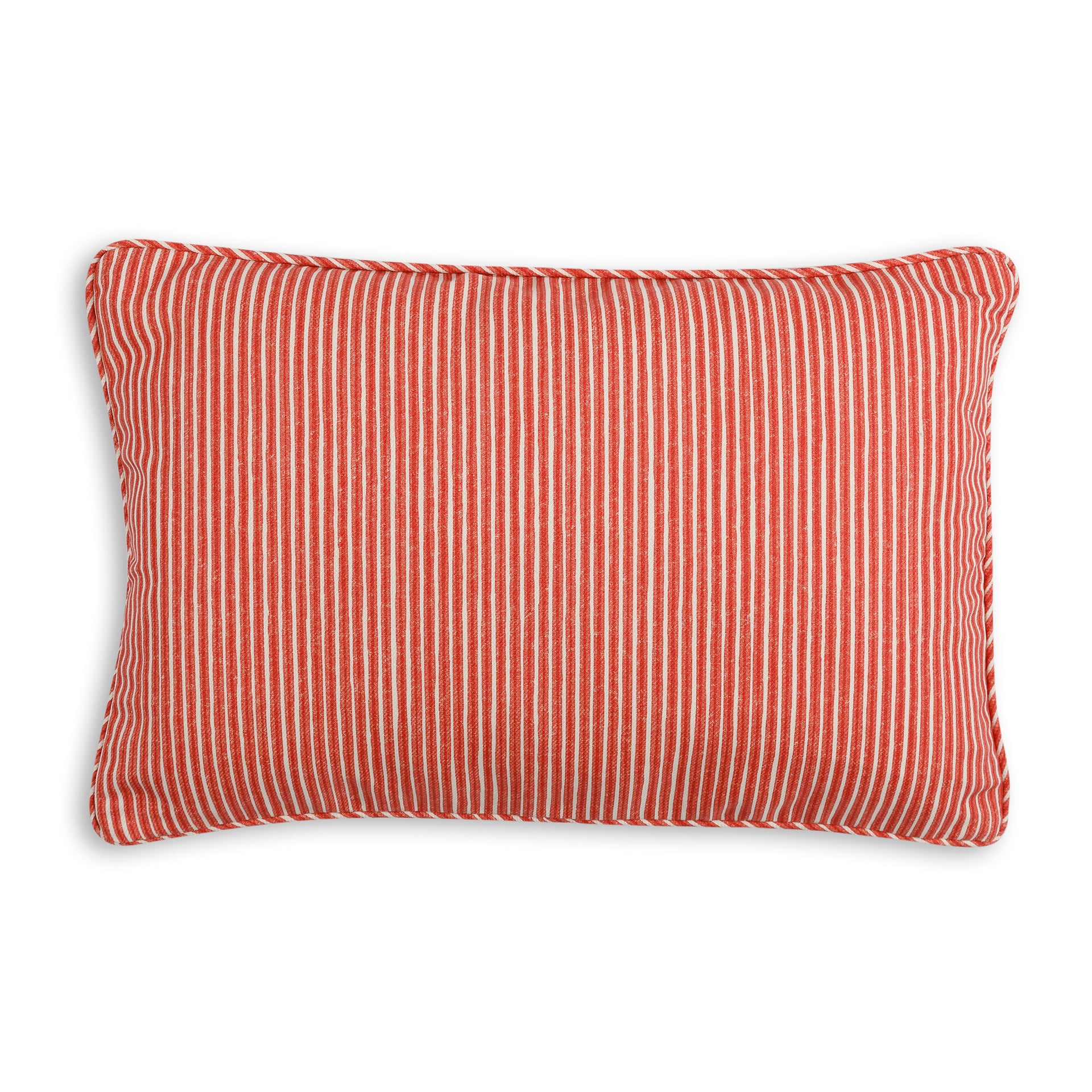 Oblong Outdoor Cushion in Red Poulton Stripe