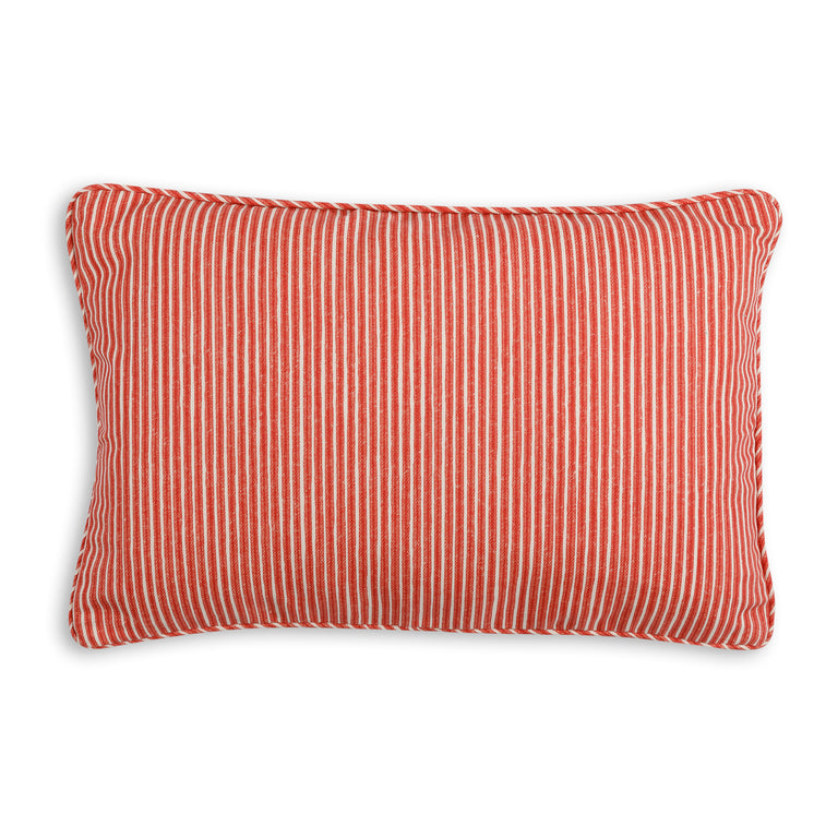 Oblong Outdoor Cushion in Red Poulton Stripe