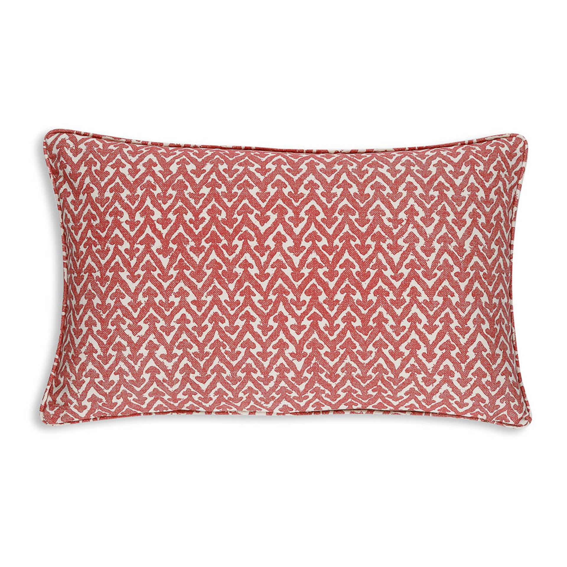 Oblong Cushion in Red Rabanna