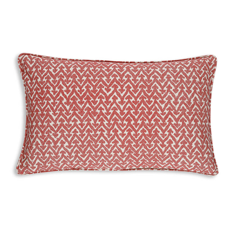 Oblong Cushion in Red Rabanna