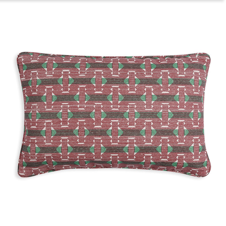 Oblong Outdoor Cushion in Red Sicily