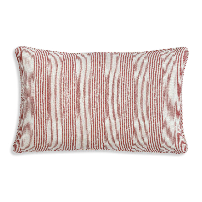 Oblong Cushion in Red Ticking