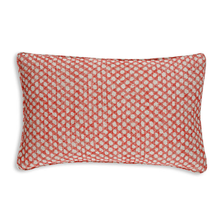 Oblong Cushion in Red Wicker
