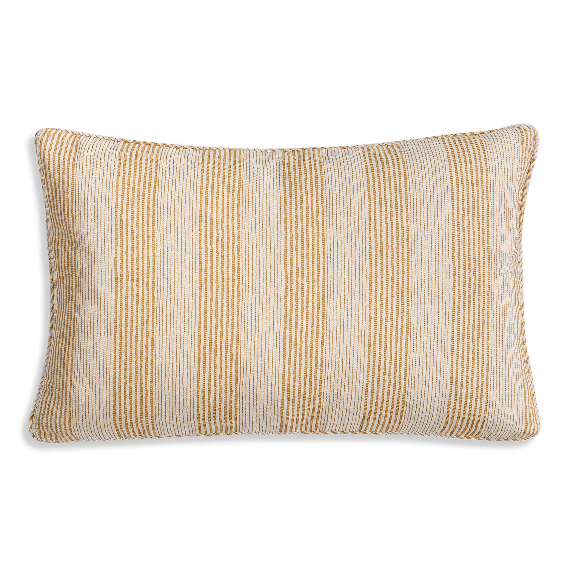Oblong Cushion in Yellow Ticking