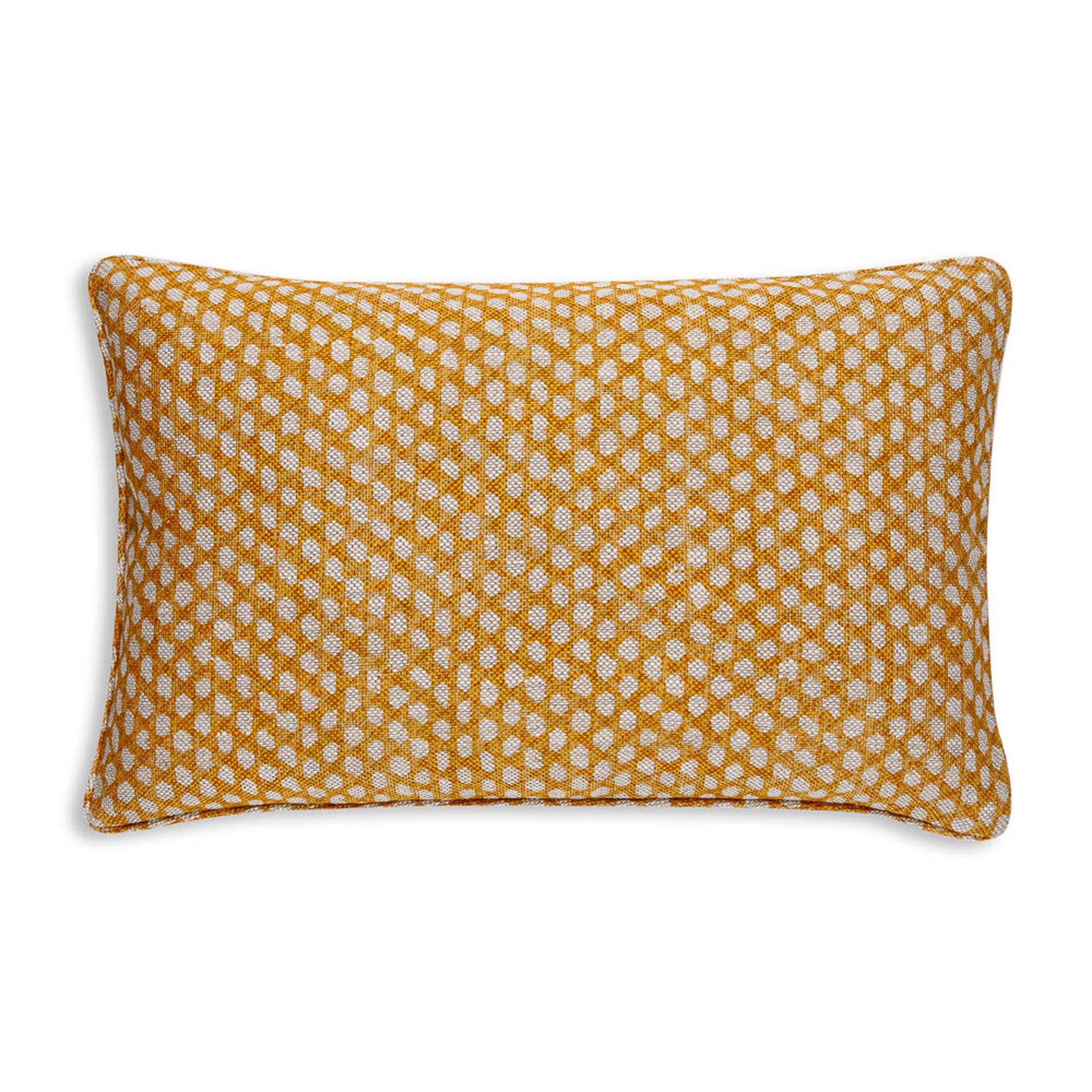 Oblong Cushion in Yellow Wicker
