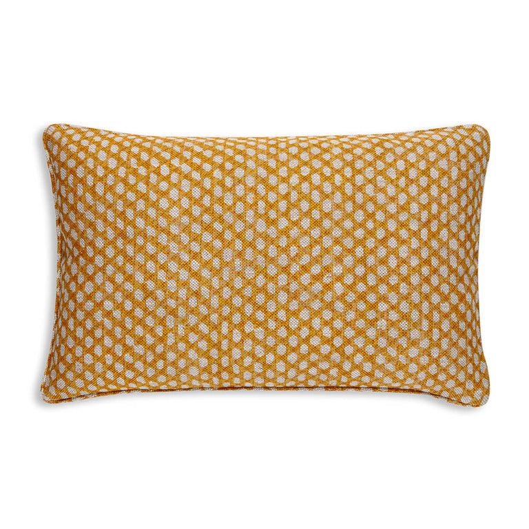 Oblong Cushion in Yellow Wicker