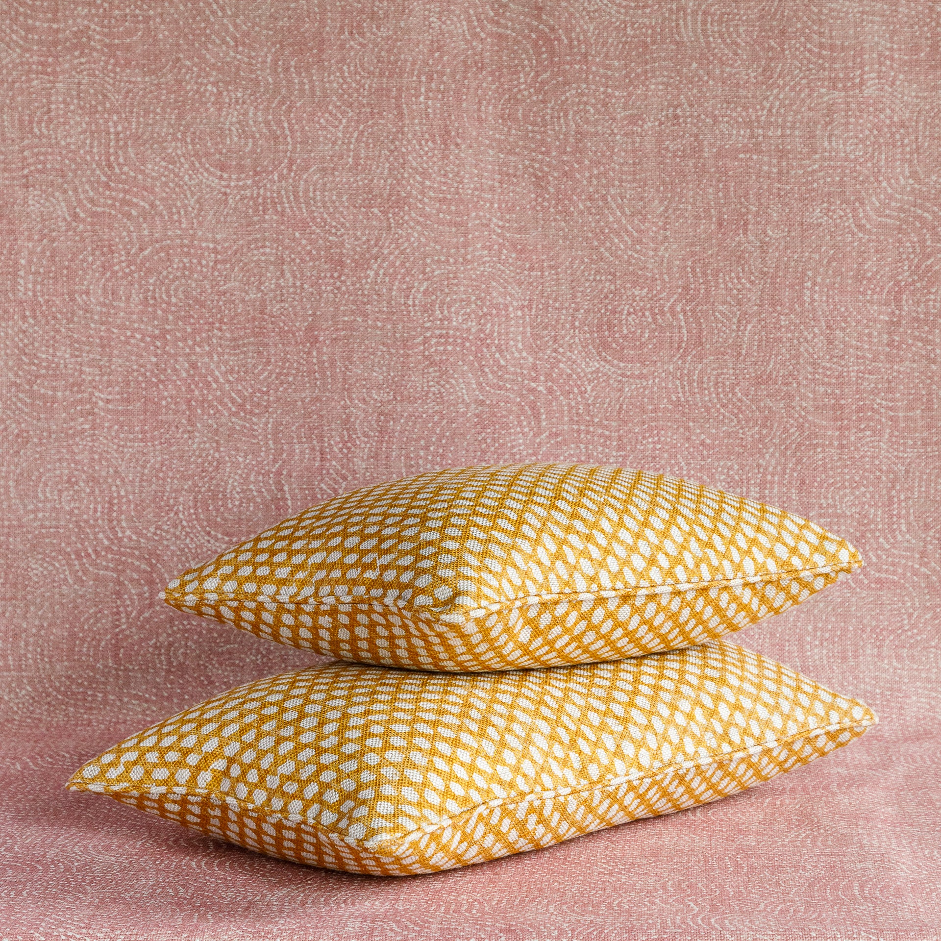 Oblong Cushion in Yellow Wicker