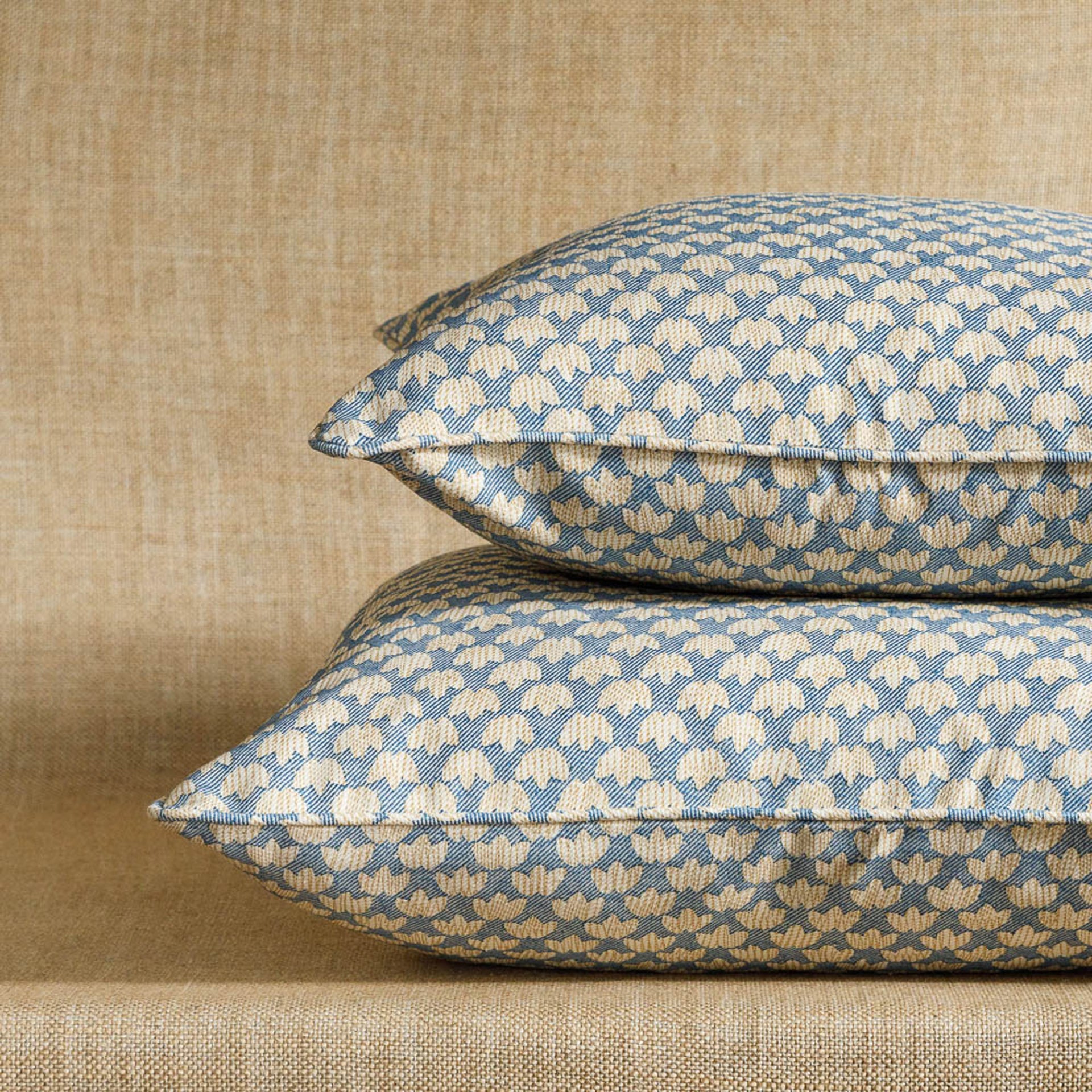 Square Cushion in Blue Eythorne
