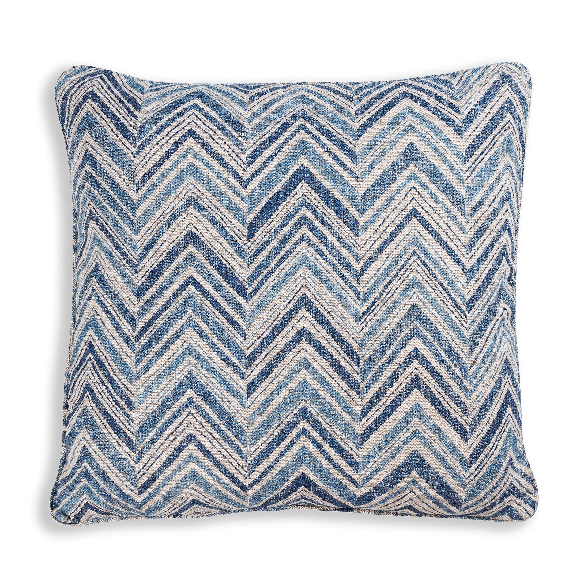 Square Cushion in Blue Flame Stitch