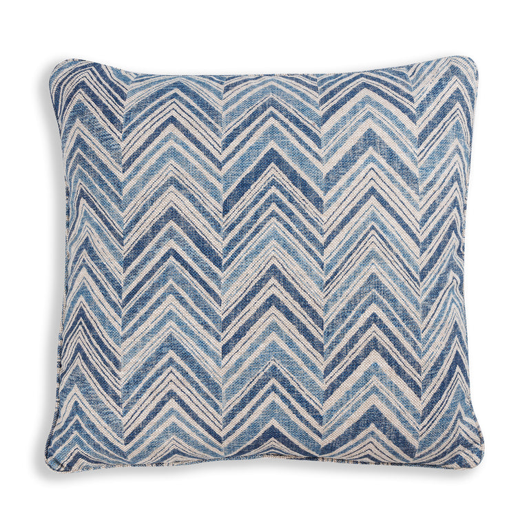 Square Cushion in Blue Flame Stitch