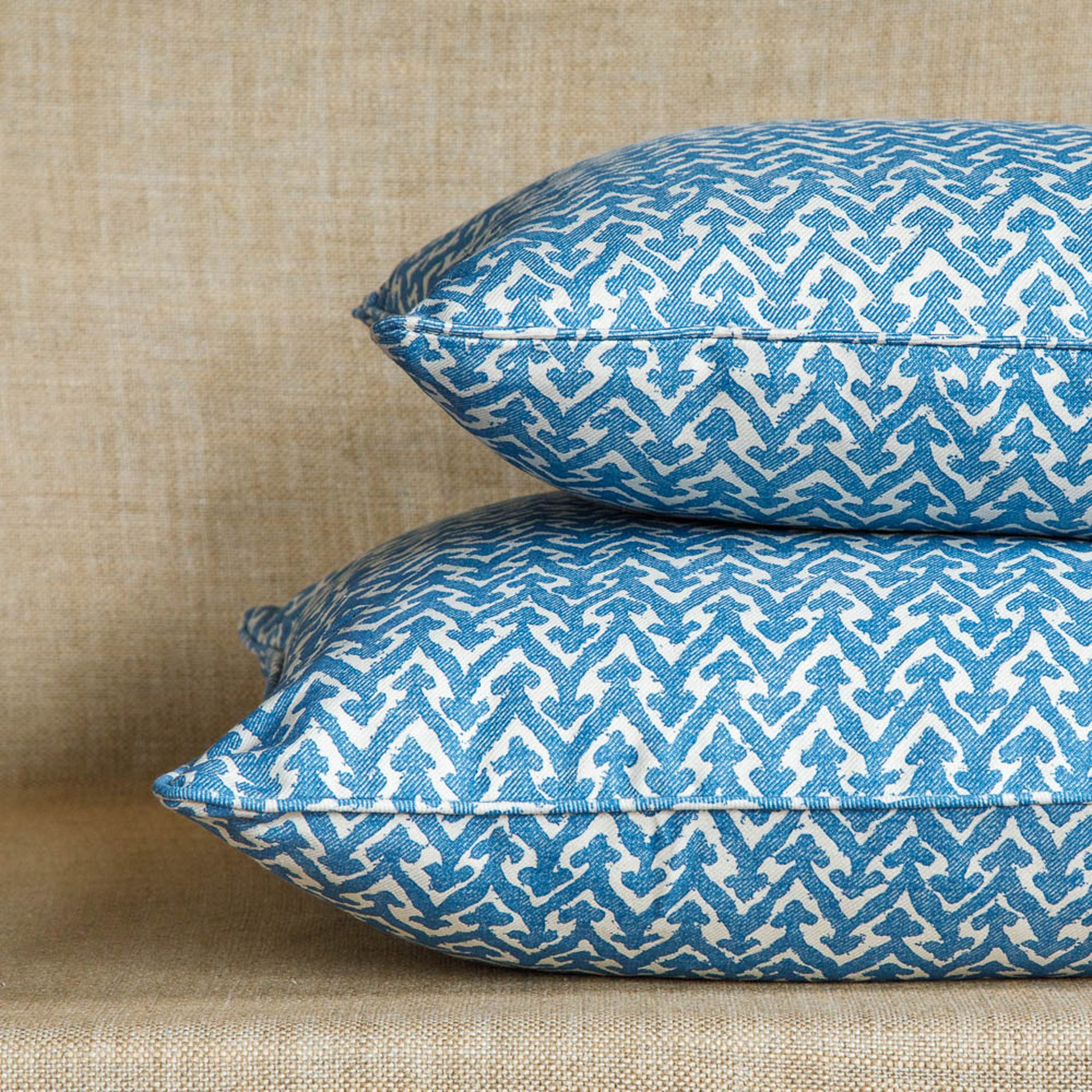 Square Cushion in Blue Rabanna