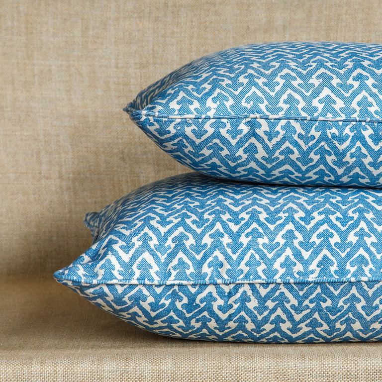 Square Cushion in Blue Rabanna