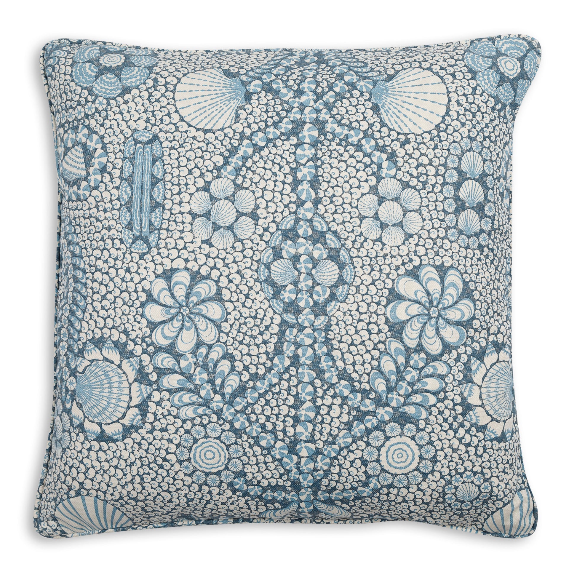 Square Outdoor Cushion in Blue Shell Grotto