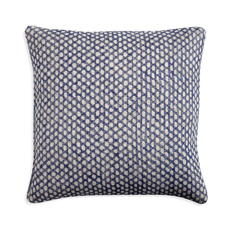 Square Cushion in Blue Wicker