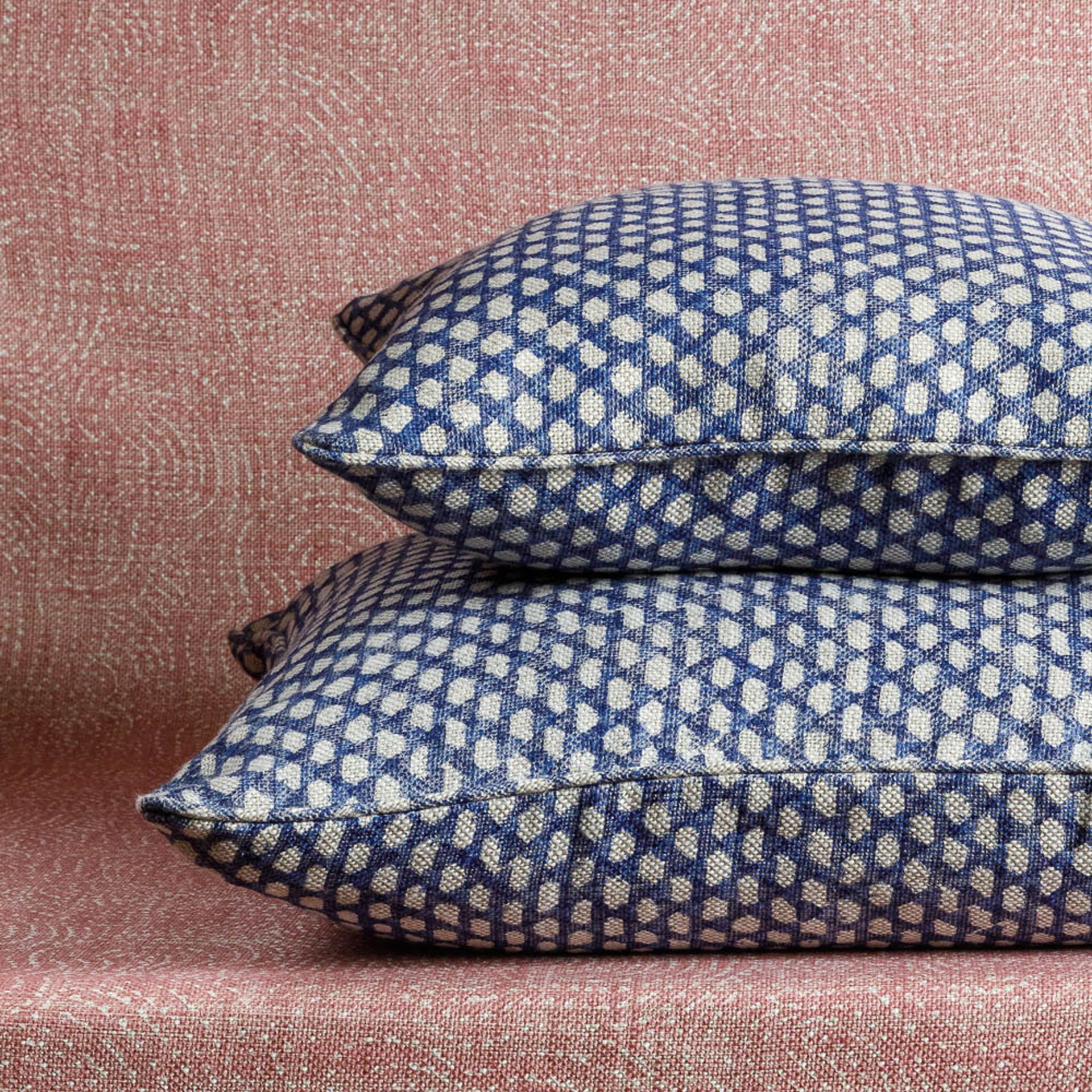 Square Cushion in Blue Wicker