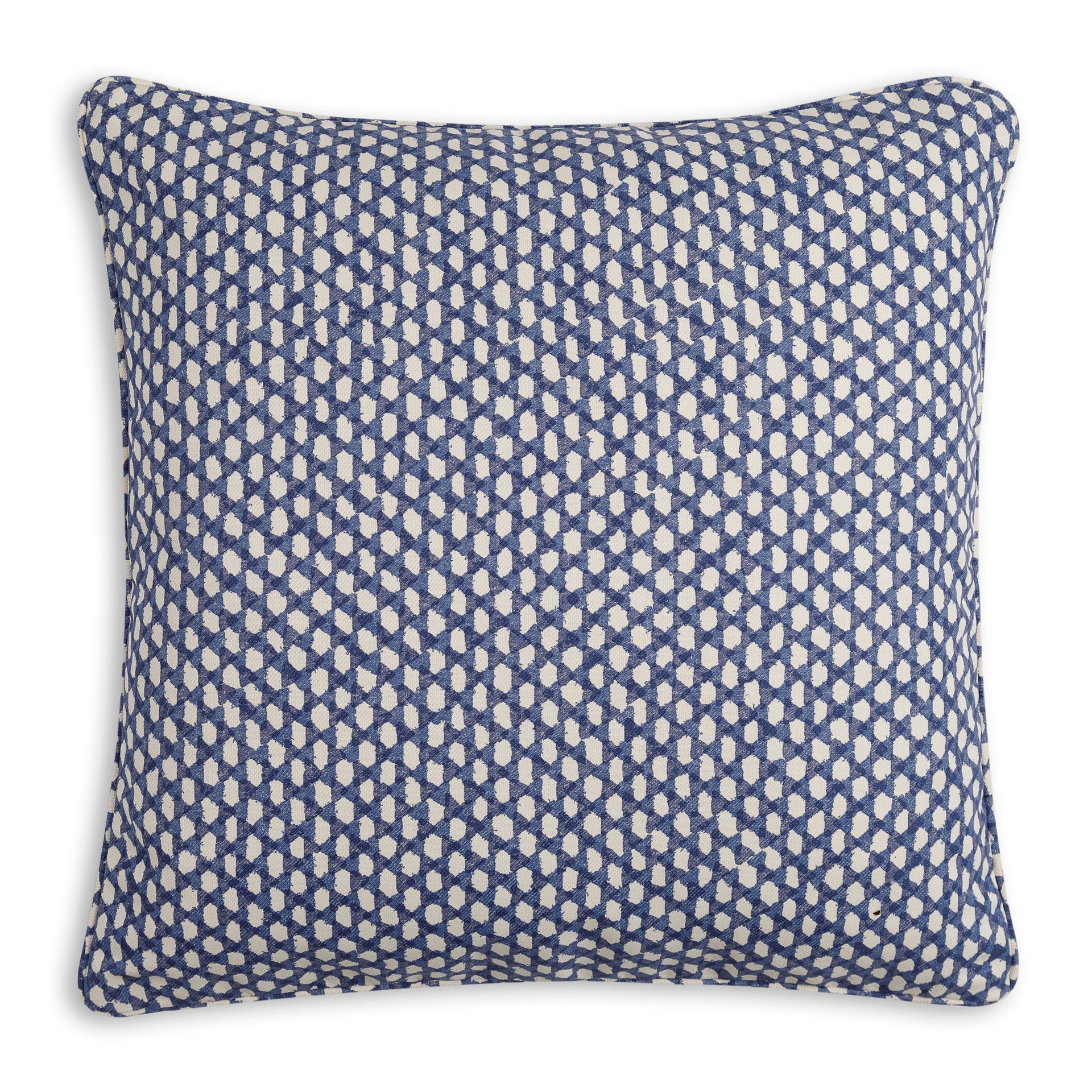 Square Outdoor Cushion in Blue Wicker