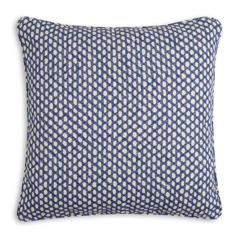 Square Outdoor Cushion in Blue Wicker