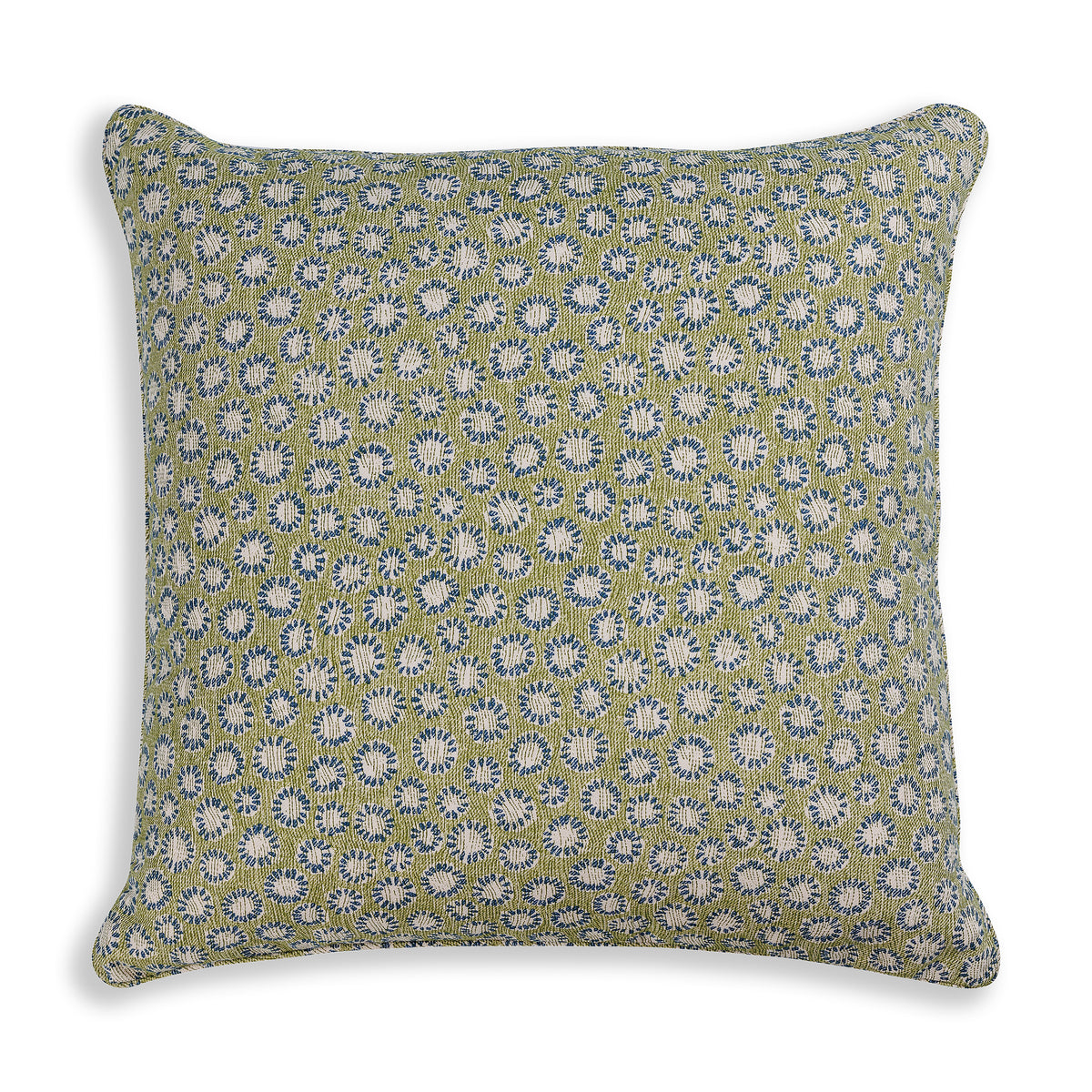 Square Cushion in Green and Blue Coral